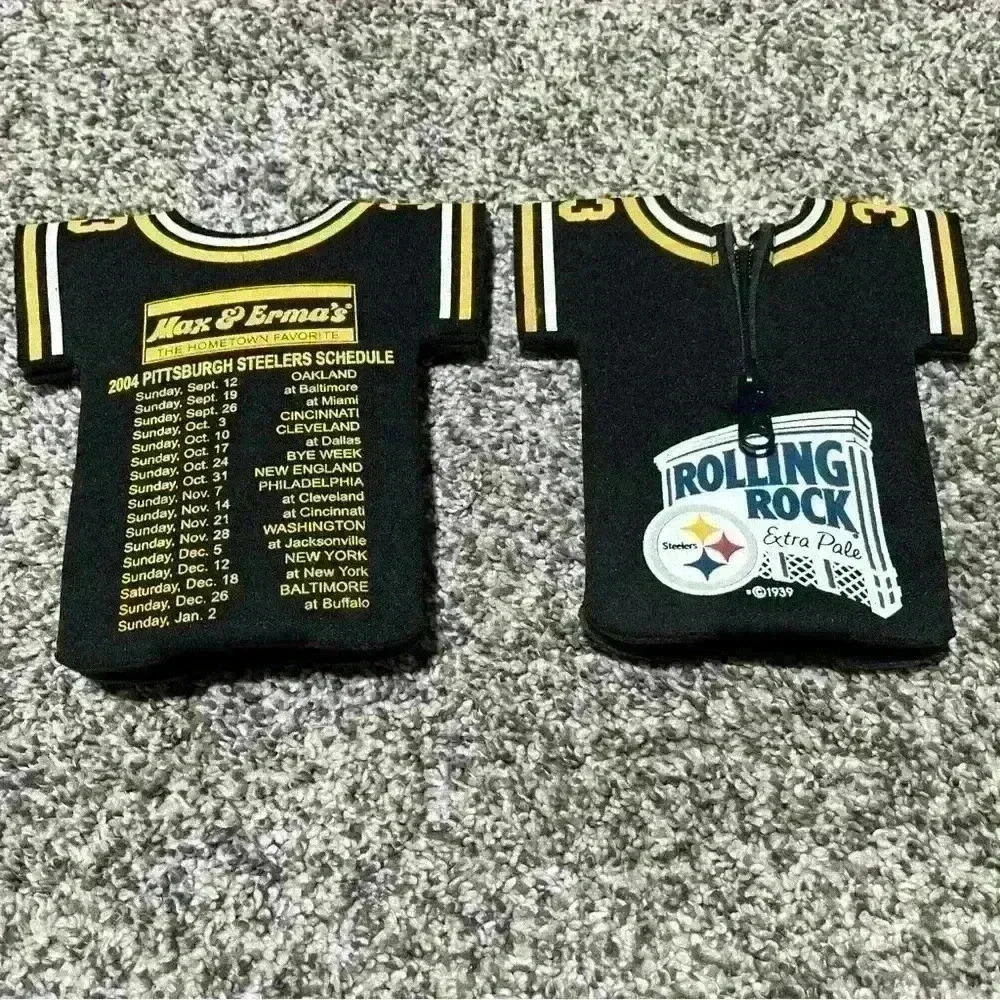 Rolling Rock 2004 Pittsburgh Steelers Bottle Schedule Jersey Koozies Neoprene